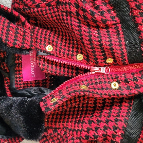 NWT London Fog Plaid Girl's Coat Size 12M - Picture 8 of 10